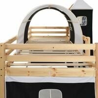 Hommoo Children's Loft Bed Frame with Slide & Ladder Pinewood 97x208 cm VD23797