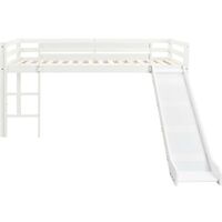 Hommoo Children's Loft Bed Frame with Slide & Ladder Pinewood 97x208 cm VD23799
