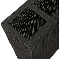 Hommoo Garden Planter with 4 Pots Poly Rattan Black VD26348