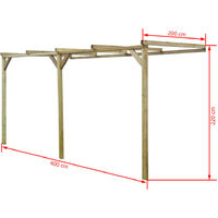 Hommoo Lean-To Pergola 2x4x2.2 m FSC Wood