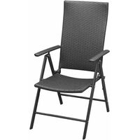 Hommoo Stackable Garden Chairs 2 pcs Poly Rattan Black VD27277