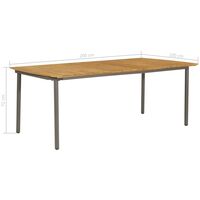 Hommoo Garden Table 200x100x72cm Solid Acacia Wood and Steel VD30209