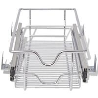 Hommoo Pull-Out Wire Baskets 2 pcs Silver 300 mm VD30391
