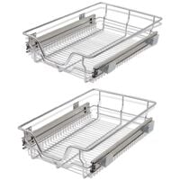 Hommoo Pull-Out Wire Baskets 2 pcs Silver 400 mm VD30392