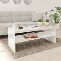 Hommoo Coffee Table High Gloss White 100x40x40 cm Chipboard VD31161