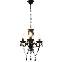 Hommoo Chandelier with Beads Black Round 3 x E14 VD23194