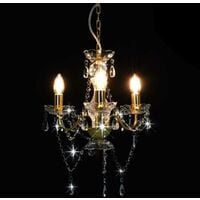 Hommoo Chandelier with Beads Golden Round 3 x E14 VD23197