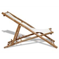 Hommoo Outdoor Deck Chair Bamboo and Canvas VD26531