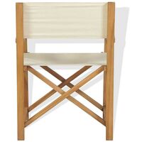 Hommoo Folding Director's Chair Solid Teak Wood VD28039