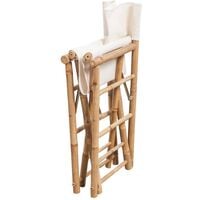Hommoo Folding Director's Chair 2 pcs Bamboo and Canvas VD26746
