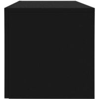 Hommoo Vinyl Storage Box Black 71x34x36 cm Chipboard VD31147