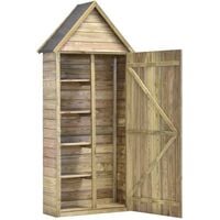 Hommoo Garden Tool Shed with Door 77x37x178 cm Impregnated Pinewood VD29994