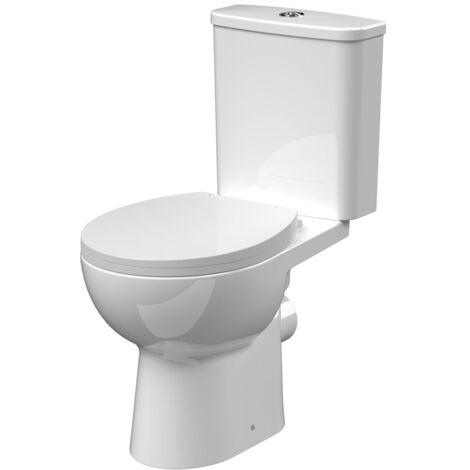 Round Rimless Close Coupled Toilet, Cistern & Seat - TOILETSET11