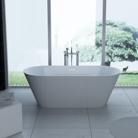 Freestanding Modern Double Ended Bath 1660mm - Olivia By Voda Design