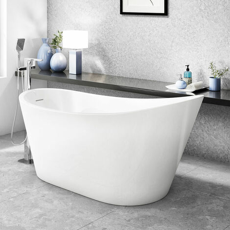 Freestanding modern slipper bath 1660mm – Reinforced acrylic – Designed for freestanding mixer use – Spacious bathing area for maximum comfort – Synergy (1/3)