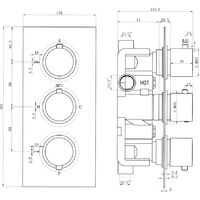 Black Round Concealed Triple Thermostatic Shower Valve by Voda Design
