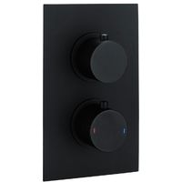 Black Round Concealed Twin Thermostatic Shower Valve by Voda Design