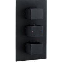 Black Square Concealed Triple Thermostatic Shower Valve by Voda Design