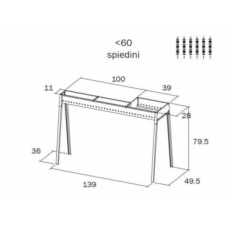 Canalina Cuoci Arrosticini con Barbecue paratia e griglia 100+40