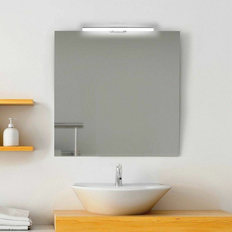 Specchio bagno reversibile con lampada led 70x70 cm specchio con lampada