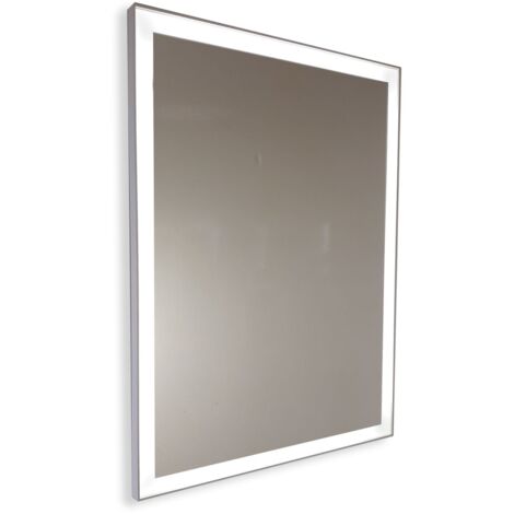 Specchio sabbiato su misura retroilluminato bordo perimetrale bianco fino a 140 cm fino a 90 cm (1/4)
