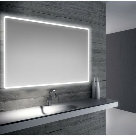 Specchio bagno retroilluminato a led sul perimetro da 110x70 cm Specchio  con luce