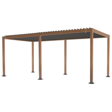 Pergola bioclimatica da giardino 3x6 mt Texas in alluminio-Legno