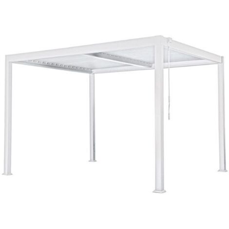Pergola da giardino 4x4 mt Texas in alluminio-Bianco (1/3)