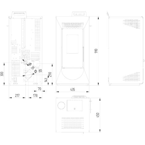 Stufa a pellet Courmayeur 8,74 kw canalizzata bordeaux