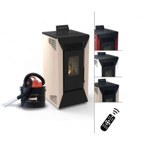Stufa pellet Courmayeur da 8,74 kw con aspiracenere  Avorio