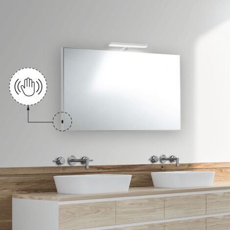 Specchiera specchio filo lucido, retroilluminato a led touch,cm.75x100