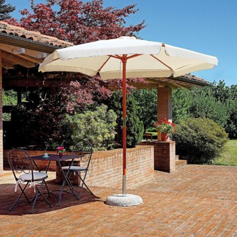 Ombrellone Da Giardino HOMEGARDEN Con Struttura In Legno – Palo Diametro 38 Mm, Ideale Per Terrazzo E Giardino, Classico E Resistente