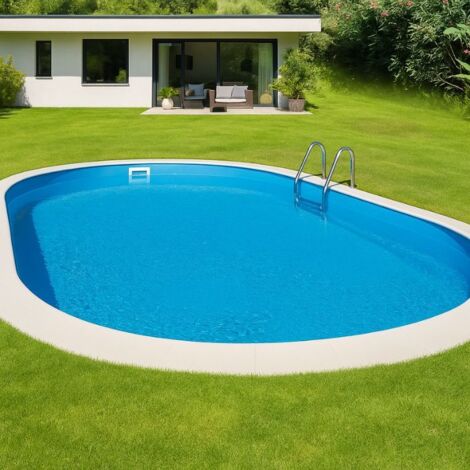 Piscina interrata ovale con filtro a sabbia 490x300x150 cm