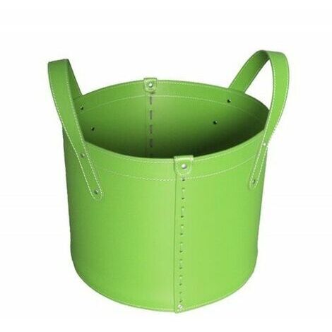 Borsa porta legna in cuoio Tonda by Firestyle Nero