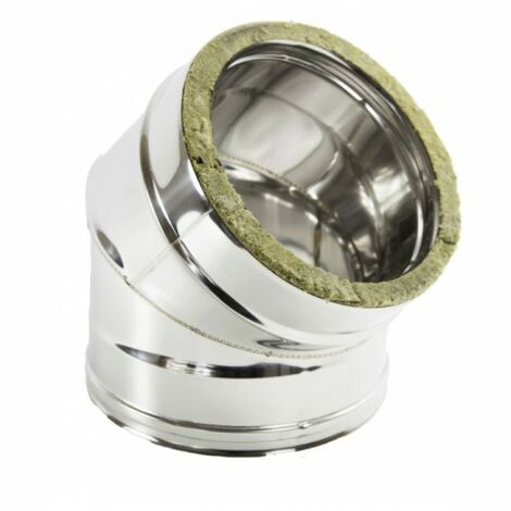 Coude isolé é 45é, acier inoxydable  180-230 mm