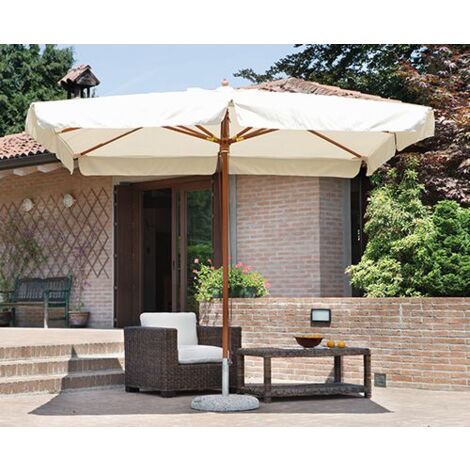 Telo Di Ricambio Per Ombrellone Rettangolare 200x300 Cm, In Poliestere Impermeabile, Bianco Beige, Per Terrazza E Giardino