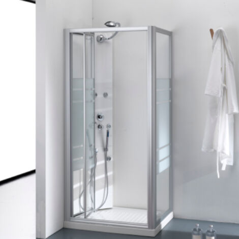 Porta per cabina doccia con apertura a libro Ferbox da 80 a 85 cm Vetro trasparente (1/5)