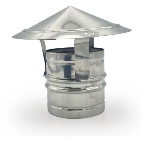 Comignolo a cappello antipioggia monoparete per canna fumaria 140 mm