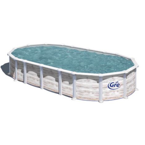 Piscina ovale Gre Islanda con sistema omega 730x375 cm