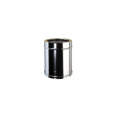 Tubo doppia parete coibentato da 33 cm, acciaio inox  80-130 mm