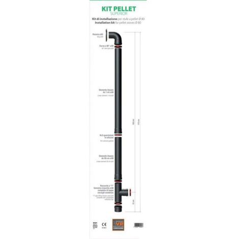Kit tubi per stufa a pellet Europrofil nero opaco (1/4)