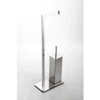 Feridras piantana portarotolo portascopino acciaio cromato h76cm bagno 230004-b
