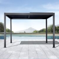 Pergola da giardino 4x4 mt Texas in alluminio-Antracite