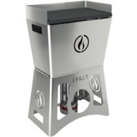 Barbecue a pellet Grilly inox con piastra in ghisa