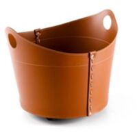 Borsa porta legna o pellet in cuoio Cadin Mini Finitura cavallino