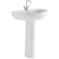 Lavabo bagno Geberit Colibrì 2 cm 65 con colonna Con sifone di scarico