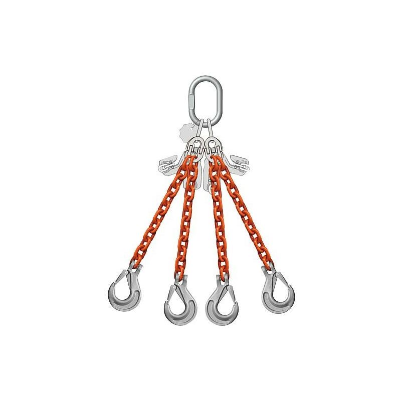 Chaîne de butée 4 brins, 3,0/2,12 t, 6 mm longueur 4 m