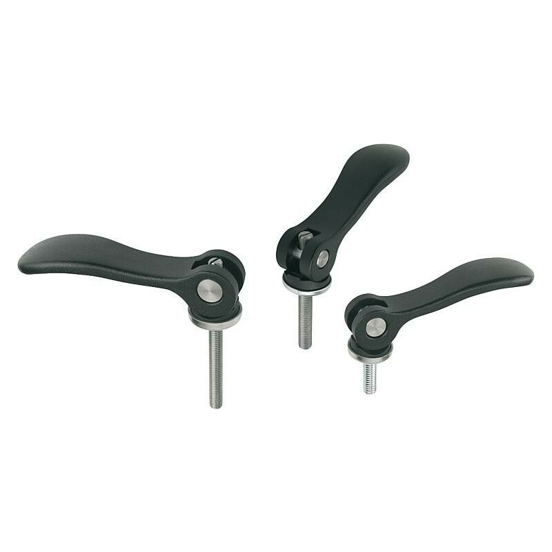 CoCud Lot De 2 Poignées Levier Serrage M10x20mm – Rapide, Rotatif 360°, Noir, Idéal Tours & Machines