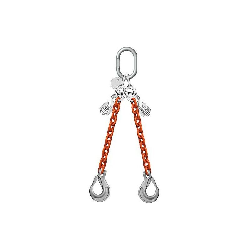 Chaîne de butée 2 brin, 2,0/1,4 t, 6 mm longueur 3 m