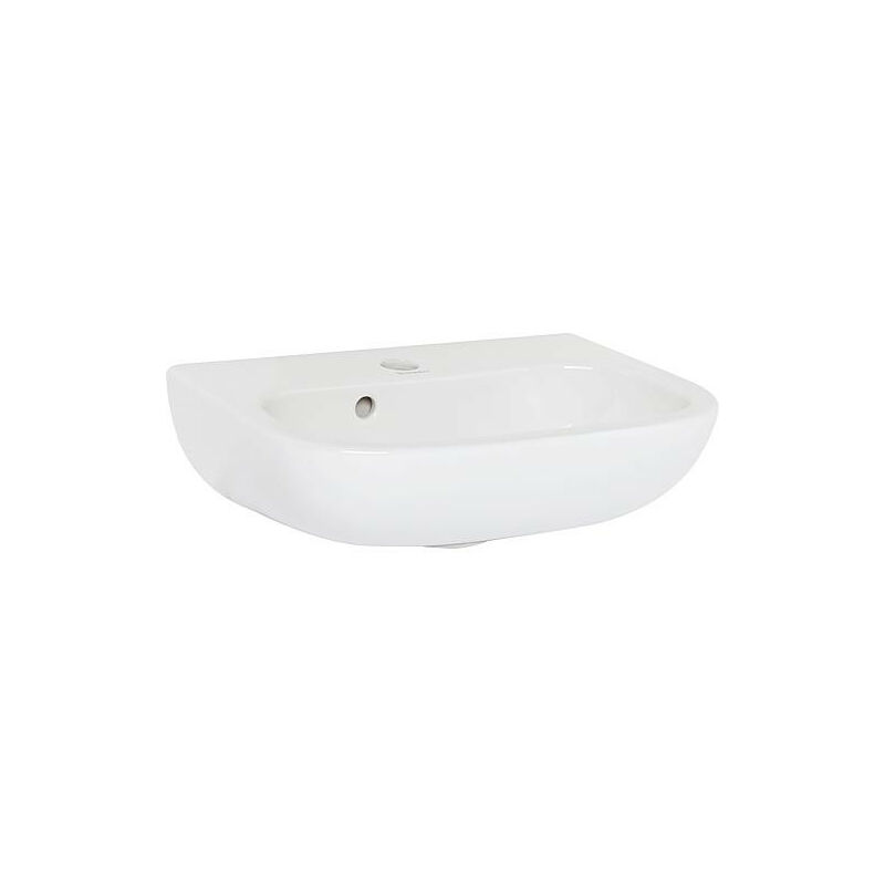 Lave-mains Duravit D-Code 450 mm avec trop plein 1 percage mitigeur, blanc